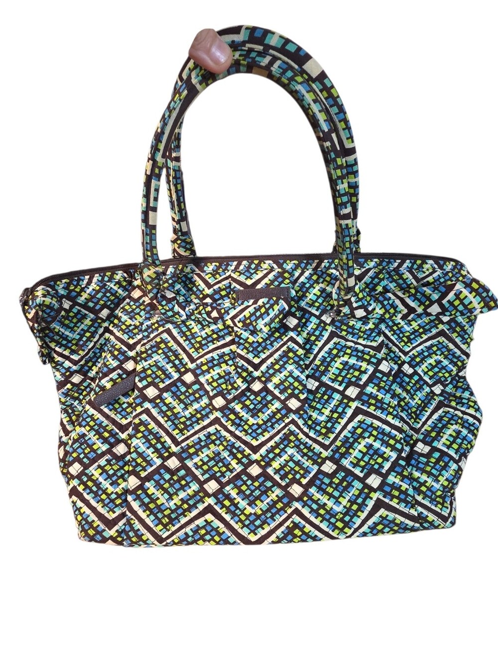 Vera Bradley Geometric Pattern Tote Bag in Blue-Green